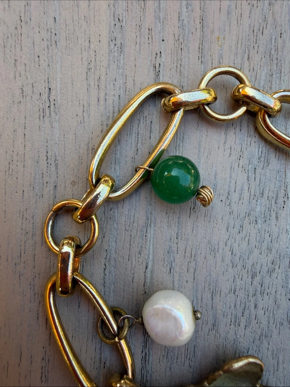 Anita Berisha Gold Chain Link Charm Bracelet or Anklet with Handmade Charms